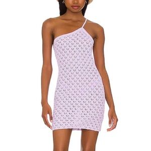 NWT For Love & Lemons Charlotte Purple Crochet Mini Dress New Small Revolve